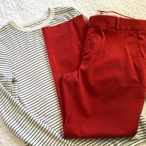 Banana Republic Red Cropped Pants
